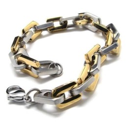 Charm-Armband Aus Reinem Titan Für Herren Und Jungen, Vergoldet Und Silberfarben