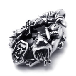 Kreuz-Anhänger Aus Titan Mit Schwarzem Edelstein