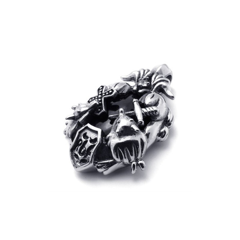 Kreuz-Anhänger Aus Titan Mit Schwarzem Edelstein Kreuz-Anhänger Aus Titan Mit Schwarzem Edelstein