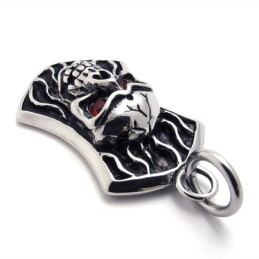 Totenkopf Mit Rotem Diamant-Titan-Anhänger