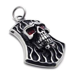 Totenkopf Mit Rotem Diamant-Titan-Anhänger