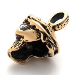 Goldfarbener Totenkopf-Anhänger Aus Titan