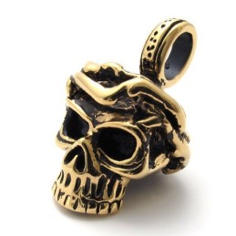 Goldfarbener Totenkopf-Anhänger Aus Titan