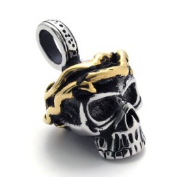 Titan-Anhänger Mit Totenkopf-Anhänger Und Goldenem Akzent