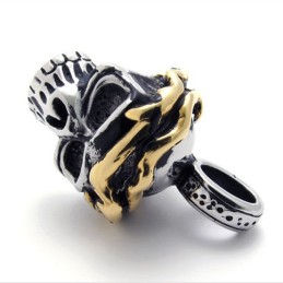 Titan-Anhänger Mit Totenkopf-Anhänger Und Goldenem Akzent