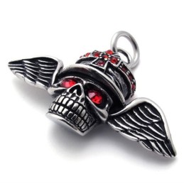 Roter Diamantflügel-Totenkopf-Anhänger Aus Titan