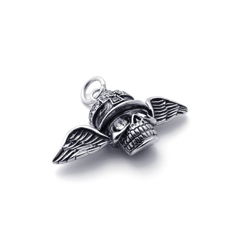 Flügel Totenkopf Diamant Titan Anhänger Flügel Totenkopf Diamant Titan Anhänger