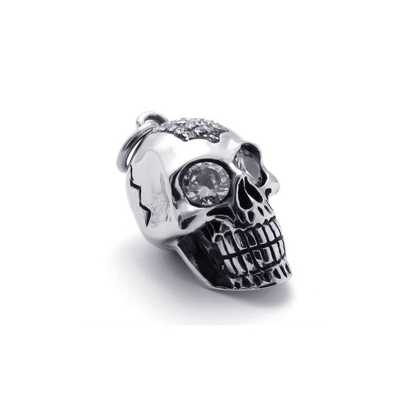 Diamant-Totenkopf-Anhänger Aus Titan Diamant-Totenkopf-Anhänger Aus Titan