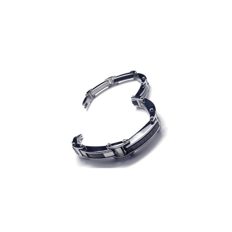 Herren Jungen Silber Schwarz Reines Titan Charm Armband Herren Jungen Silber Schwarz Reines Titan Charm Armband