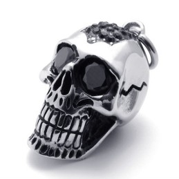 Titan-Anhänger Mit Schwarzem Diamant-Totenkopf