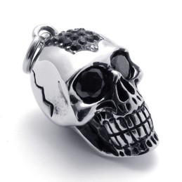 Titan-Anhänger Mit Schwarzem Diamant-Totenkopf