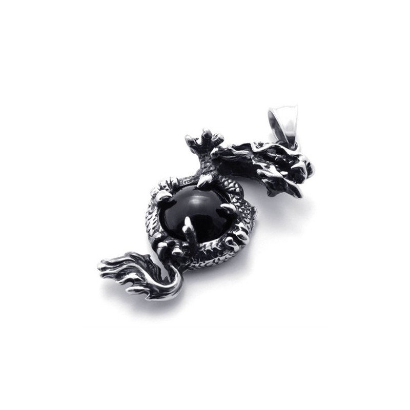 Titan-Anhänger Mit Drachen-Edelstein Titan-Anhänger Mit Drachen-Edelstein