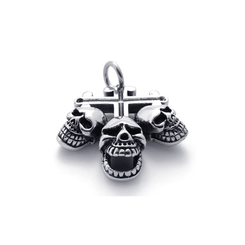 Totenkopf-Kreuzanhänger Aus Titan Totenkopf-Kreuzanhänger Aus Titan