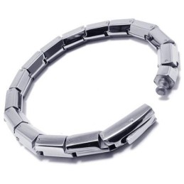 Armreif Mit Charms Aus Reinem Titan Für Herren Und Jungen, Silber