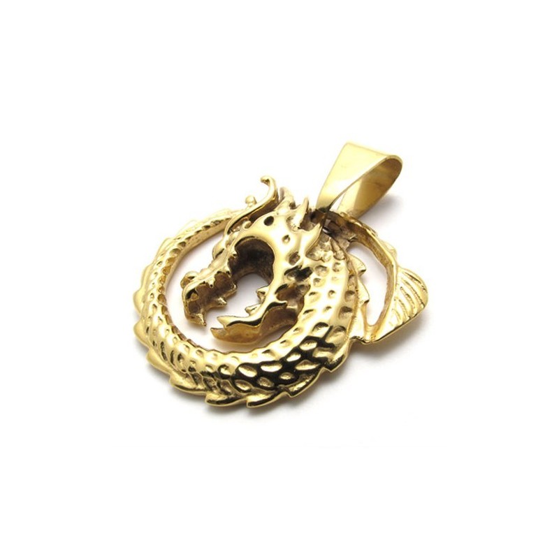 Goldener Drachen-Anhänger Aus Titan Goldener Drachen-Anhänger Aus Titan