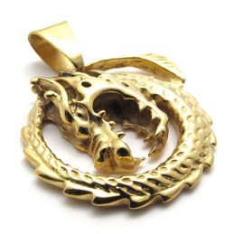 Goldener Drachen-Anhänger Aus Titan