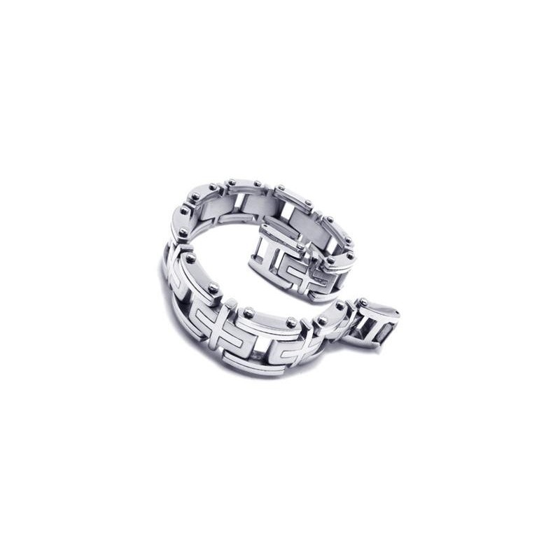 Herren- Und Jungenarmband Aus Reinem Titan Mit Kreuzanhänger Herren- Und Jungenarmband Aus Reinem Titan Mit Kreuzanhänger