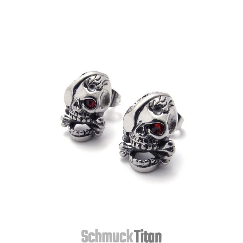 Totenkopf-Titan-Ohrringe