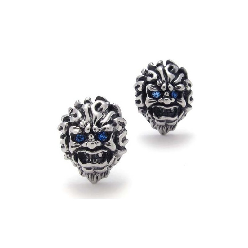 Löwe Mit Blauen Diamanten Aus Titan Löwe Mit Blauen Diamanten Aus Titan