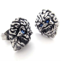 Löwe Mit Blauen Diamanten Aus Titan
