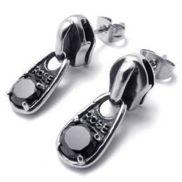 Schwarze Diamant-Titan-Ohrringe