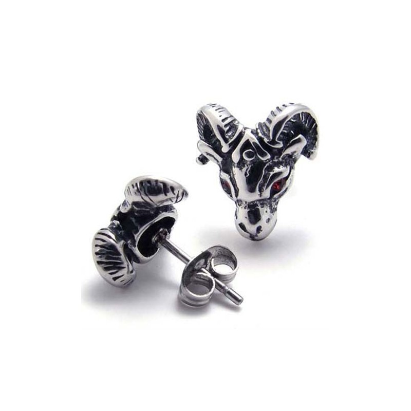 Titan-Ohrringe Mit Roten Diamanten Und Schafen Titan-Ohrringe Mit Roten Diamanten Und Schafen