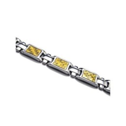 Goldenes Und Silbernes Magnetarmband Aus Reinem Titan Für Herren