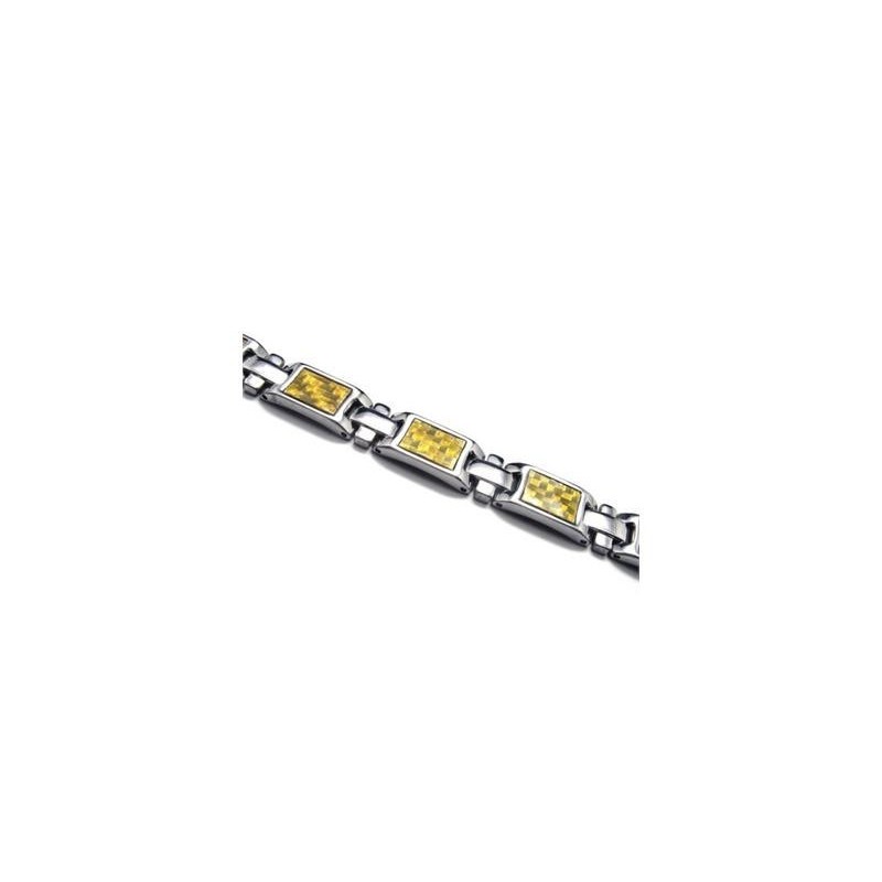 Goldenes Und Silbernes Magnetarmband Aus Reinem Titan Für Herren Goldenes Und Silbernes Magnetarmband Aus Reinem Titan Für Herren