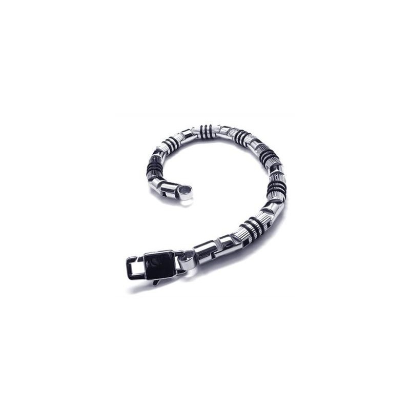 Herren Silber Schwarz 316L Reintitan Armband Armreif Herren Silber Schwarz 316L Reintitan Armband Armreif