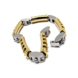Herren Jungen Golden Silber Charm Reines Titan Armband