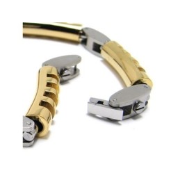 Herren Jungen Golden Silber Charm Reines Titan Armband