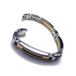 Herren-Charm-Armband Aus Reinem Titan, Vergoldet Und Silberfarben