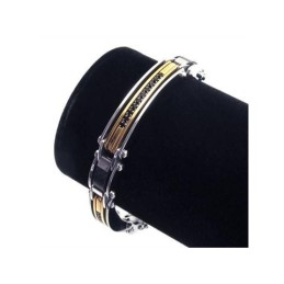 Herren-Charm-Armband Aus Reinem Titan, Vergoldet Und Silberfarben
