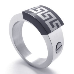 Titanring Mit Schwarzem Akzent