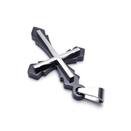 Schwarze Herren-Kreuz-Halskette Mit Anhänger Aus Reinem Titan (Neu)