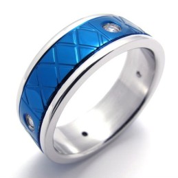 Blauer Titanring