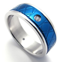 Blauer Titanring