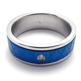 Blauer Titanring