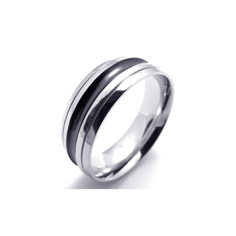 Titanring Mit Schwarzem Akzent Titanring Mit Schwarzem Akzent