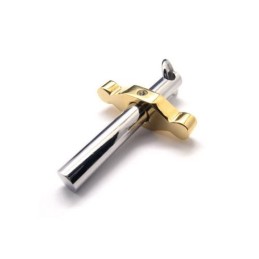 Halskette Mit Kreuzanhänger Aus Reinem Titan In Gold Und Silber