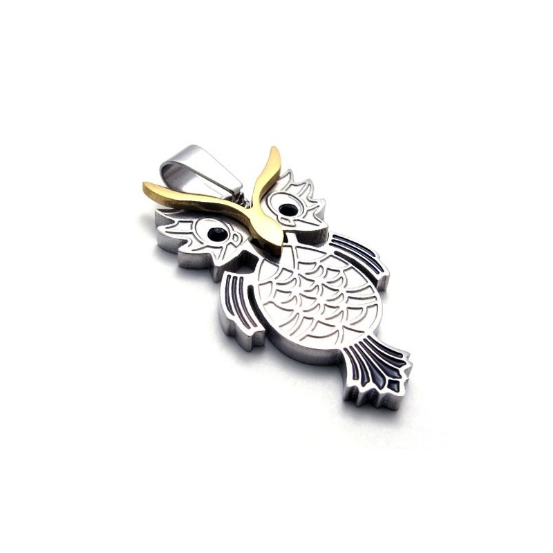 Eulenanhänger Aus Titan, Silber Und Gold Eulenanhänger Aus Titan, Silber Und Gold