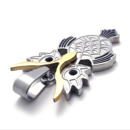 Eulenanhänger Aus Titan, Silber Und Gold