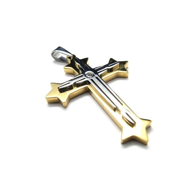 Herren-Halskette Mit Kreuzanhänger Aus Reinem Titan Herren-Halskette Mit Kreuzanhänger Aus Reinem Titan