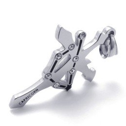 Steinbock Titan Strass Anhänger
