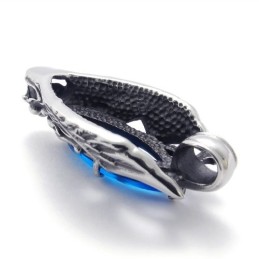 Drachenkopf-Anhänger Aus Titan Mit Blauem Zirkon