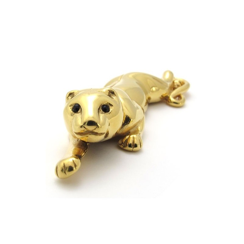 Titan-Gold-Löwenanhänger Mit Zirkonen Titan-Gold-Löwenanhänger Mit Zirkonen