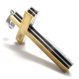 Halskette Mit Kreuzanhänger Aus Reinem Titan In Gold Und Silber