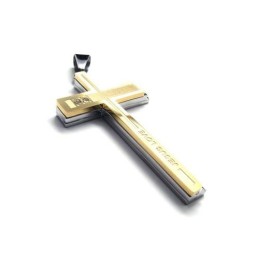 Halskette Mit Kreuzanhänger Aus Reinem Titan In Gold Und Silber