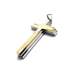Halskette Mit Kreuzanhänger Aus Reinem Titan In Gold Und Silber