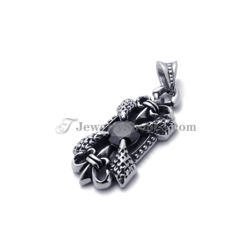 Eleganter Titananhänger Mit Schwarzem Zirkon Eleganter Titananhänger Mit Schwarzem Zirkon